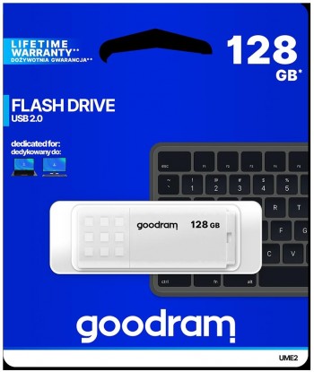 Pendrive GoodRAM 128GB UME2 white USB 2.0 - retail blister