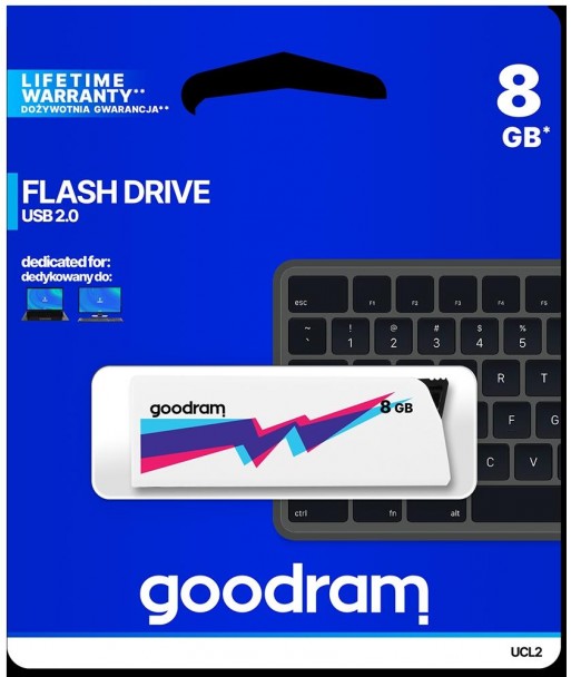 Pendrive GoodRAM 8GB UCL2 WHITE USB 2.0 - retail blister