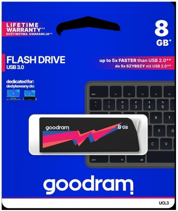 Pendrive GoodRAM 8GB UCL2 BLACK USB 3.0 - retail blister