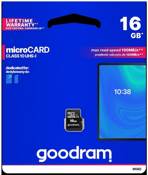 Micro SD card GoodRAM 16GB class 10 UHS I
